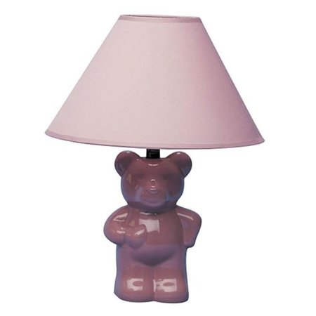 CLING Ceramic Teddy Bear Lamp - Pink CL26784